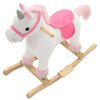vidaXL Licorne à bascule Peluche 65x32x58 cm Blanc et rose