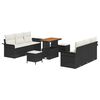 vidaXL Ensemble de canap&eacute; de jardin avec coussin 9 pcs Noir polyrotin