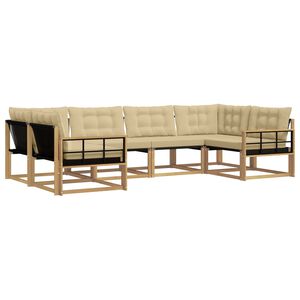 vidaXL Ensemble de canap&eacute;s d'ext&eacute;rieur 6 pcs Blanc et Beige
