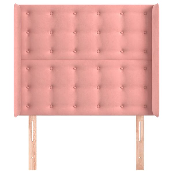 vidaXL T&ecirc;te de lit avec oreilles Rose 103x16x118/128 cm Velours