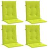 vidaXL Coussins de chaise de jardin &agrave; dossier bas lot de 4 vert vif