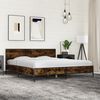 vidaXL Cadre de lit sans matelas ch&ecirc;ne fum&eacute; 200x200 cm