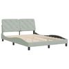 vidaXL Cadre de lit sans matelas gris clair 140x190 cm velours