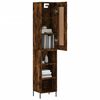vidaXL Buffet haut Ch&ecirc;ne fum&eacute; 34,5x34x180 cm Bois d'ing&eacute;nierie