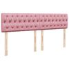 vidaXL Sommier &agrave; lattes de lit avec matelas Rose 180x200 cm Velours