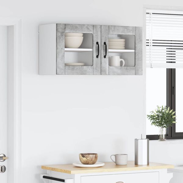 vidaXL Armoire de cuisine Lucca 2 pcs Gris b&eacute;ton 40 x 31 x 40 cm