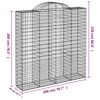 vidaXL Paniers &agrave; gabions arqu&eacute;s 15 pcs 200x50x200/220 cm Fer galvanis&eacute;