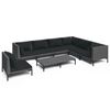 vidaXL Salon de jardin 8 pcs avec coussins R&eacute;sine tress&eacute;e Gris fonc&eacute;