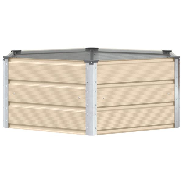 vidaXL Jardini&egrave;re Ivoire 129 x 129 x 45 cm Acier