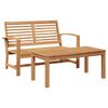 vidaXL banc 2 pcs Marron Bois de teck massif