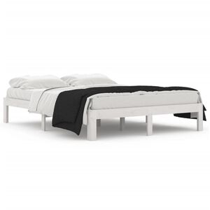 vidaXL Cadre de lit sans matelas blanc bois de pin massif 140x190 cm