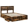 vidaXL Cadre de lit Ch&ecirc;ne fum&eacute; 140 x 190 cm Bois Ing&eacute;nierie