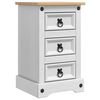 vidaXL Table de chevet avec tiroir Blanc 35 x 32,5 x 58 cm Pin massif