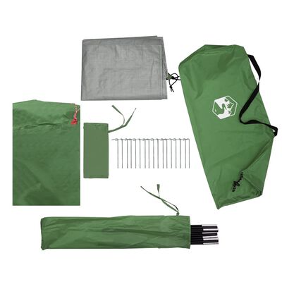 vidaXL Tente de camping de cabine 4 personnes vert imperméable