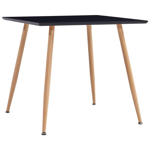 vidaXL Table de salle à manger Noir et chêne 80,5x80,5x73 cm MDF