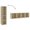 vidaXL Meubles TV 2 pcs Chêne sonoma 142,5x35x36,5cm Bois d'ingénierie