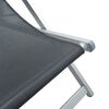 vidaXL Chaises de plage pliantes lot de 2 gris aluminium et textil&egrave;ne