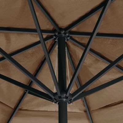 vidaXL Parasol de jardin avec mât en aluminium 600 cm taupe