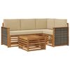 vidaXL Ensemble de canap&eacute;s d'ext&eacute;rieur 5 pc Naturel et Beige Polyester
