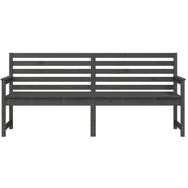 vidaXL Banc de jardin gris 203,5x48x91,5 cm bois massif de pin