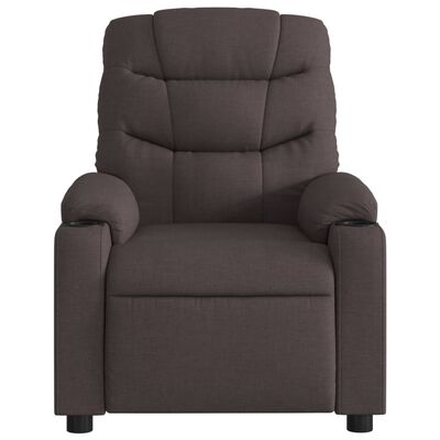 vidaXL Fauteuil inclinable électrique Marron foncé Tissu