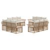 vidaXL Ensemble de canap&eacute;s d'ext&eacute;rieur 12 pc Blanc Naturel et Cr&egrave;me
