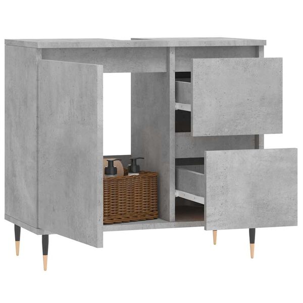 vidaXL Armoire de salle de bain gris b&eacute;ton 65x33x60 cm