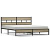 vidaXL Cadre de lit en m&eacute;tal sans matelas ch&ecirc;ne sonoma 193x203 cm