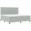 vidaXL Lit &agrave; ressort LED avec matelas Gris clair 200 x 200 cm tissu