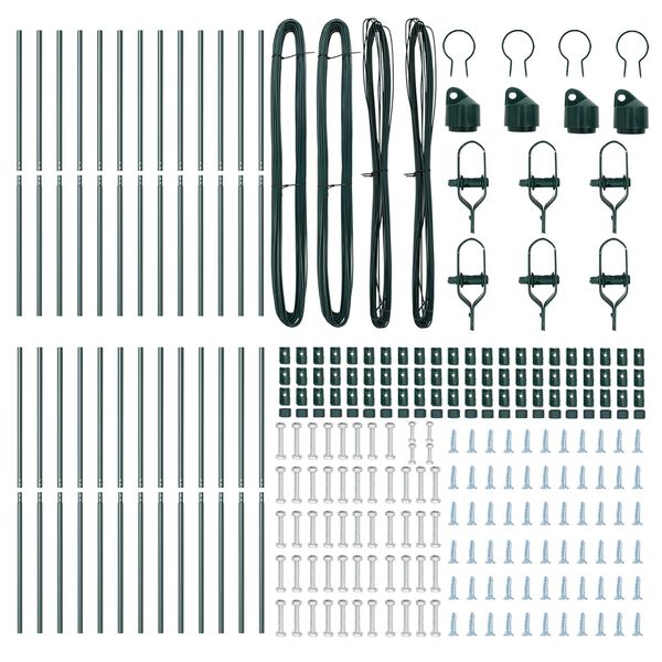 vidaXL Poteau de cl&ocirc;ture. 26 pcs Vert 3,2 x 3,2 x 190 cm