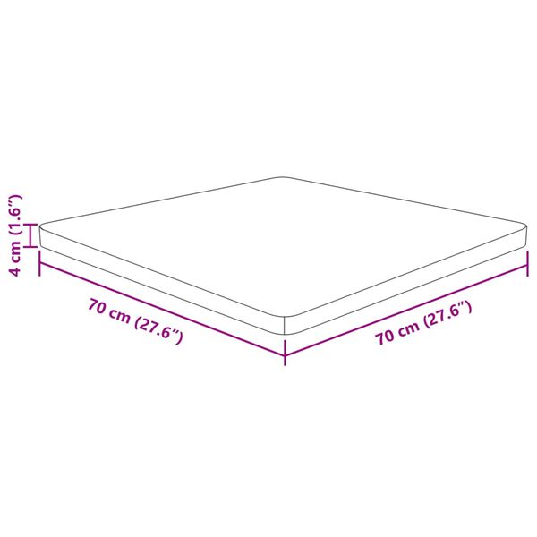 vidaXL Dessus de table carr&eacute; Marron fonc&eacute; 70x70x4cm Bois ch&ecirc;ne trait&eacute;
