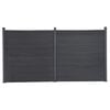 vidaXL Ensemble de panneaux de cl&ocirc;ture gris 353x186 cm WPC