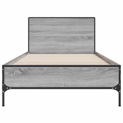 vidaXL Cadre de lit sans matelas sonoma gris 75x190 cm