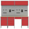vidaXL Placard de travail 10 pcs Rouge Bois d'ing&eacute;nierie et acier