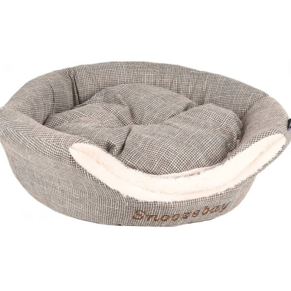 FLAMINGO Cachette pour chat 2en1 Snoozebay 45x35x35 cm Marron et cr&egrave;me