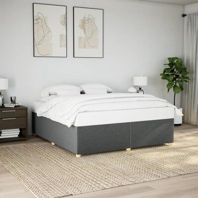 vidaXL Cadre de lit sans matelas gris foncé 200x200 cm tissu