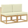 vidaXL 2 pc Sofa de milieu ext&eacute;rieur Bois d'Acacia Massif Blanc