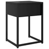 vidaXL Table de chevet Noir 38x35x54 cm Acier