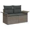 vidaXL Ensemble de canap&eacute; de jardin avec coussin 9 pcs Noir Poly rotin