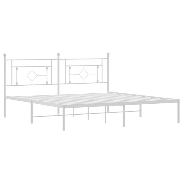 vidaXL Cadre de lit m&eacute;tal sans matelas et t&ecirc;te de lit blanc 183x213 cm
