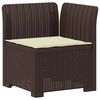vidaXL Canap&eacute; de jardin 1 place avec coussin look rotin PP Marron