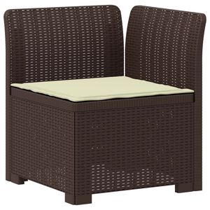 vidaXL Canap&eacute; de jardin 1 place avec coussin look rotin PP Marron