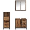 vidaXL Ensemble de mobilier de salle de bain 3 pcs Bois Ancien