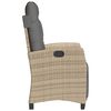 vidaXL Chaise inclinable de jardin et repose-pied m&eacute;lange beige rotin