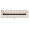 vidaXL Lit avec matelas et &eacute;clairage USB Cr&egrave;me Tissu 90x200 cm