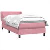 vidaXL Sommier &agrave; lattes de lit avec matelas rose 100x220 cm velours