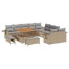 vidaXL Ensemble de canap&eacute; de jardin 13 pc Beige polyrotin