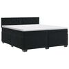 vidaXL Lit boxspring avec matelas Noir 200 x 200 cm Velours