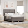 vidaXL Lit &agrave; ressorts avec matelas Taupe 140 x 190 cm tissu
