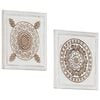 vidaXL D&eacute;cor artistique 2 pc 40 x 40 x 1,5 cm Bois d&rsquo;ing&eacute;nierie
